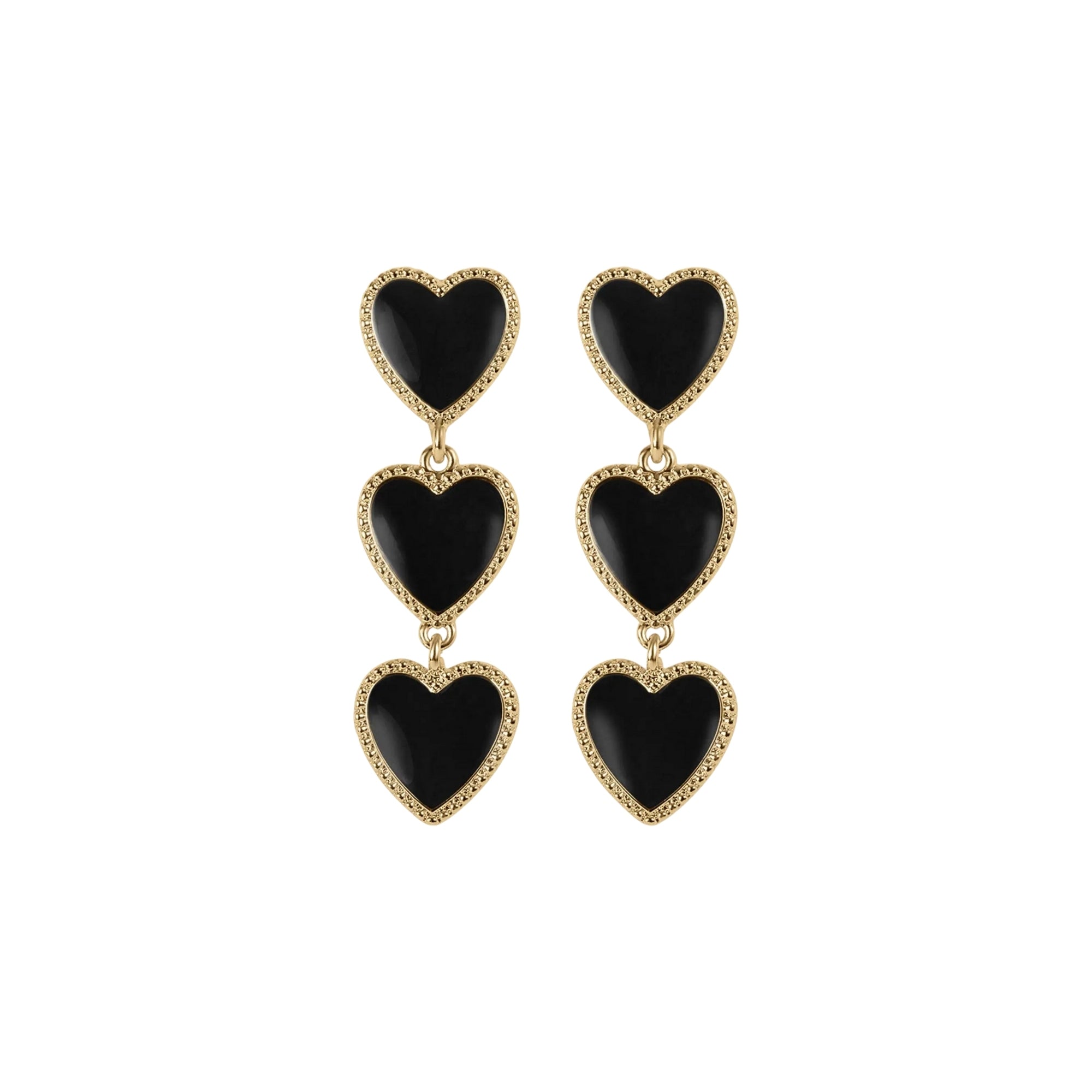 Maeva Earrings - Black & Gold