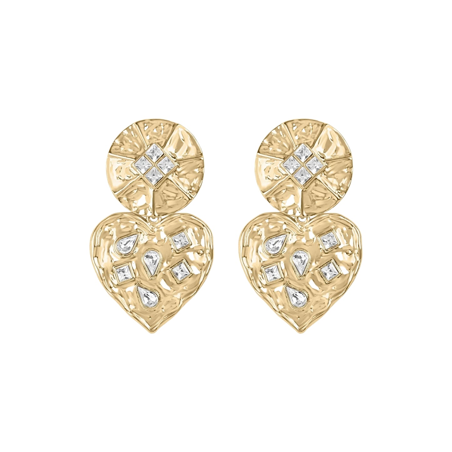 Yvette Heart Earrings - Gold