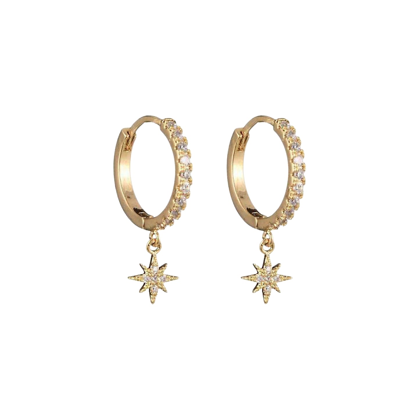 Starburst Small Hoop Earrings - Gold