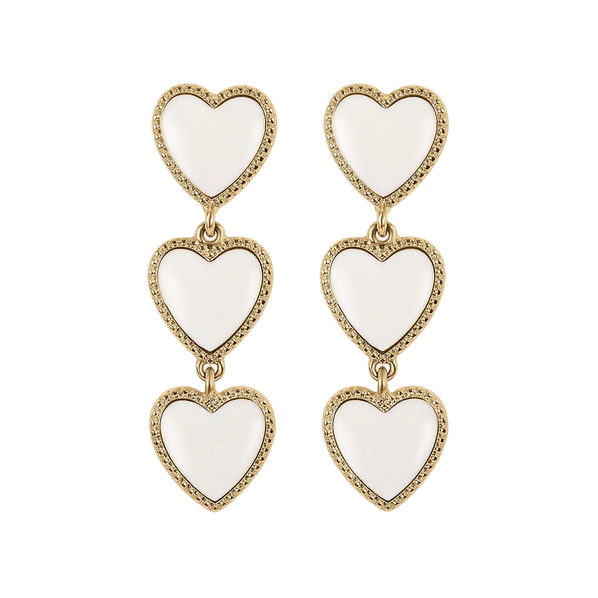 Maeva Heart Earrings - White